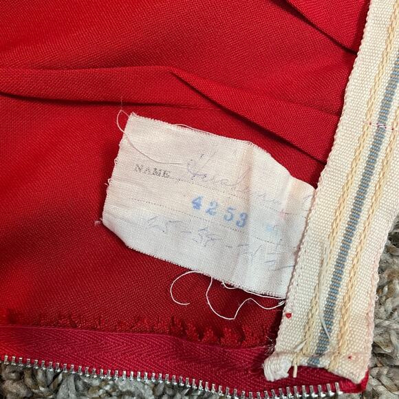 Vintage Skirt Size XS Red Solid A Line Knee Length Retro Secretary High Rise - Picture 11 of 14